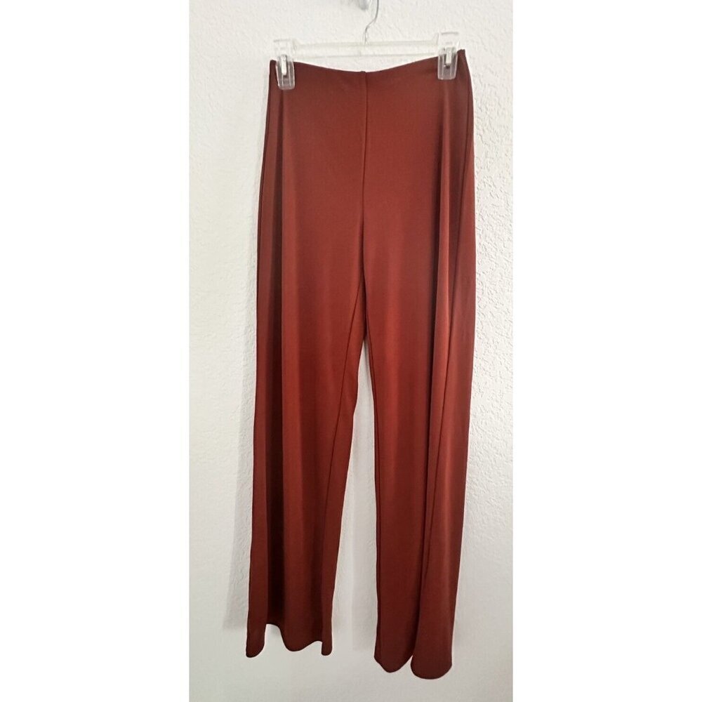 Zara Womens Knit Straight Leg Pants Size S Brown Stretch 5039 369 658 Going Out‎